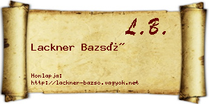 Lackner Bazsó névjegykártya